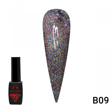 Гель лак Disco Gel Polish, Global Fashion, светоотражающий, 8 мл B09