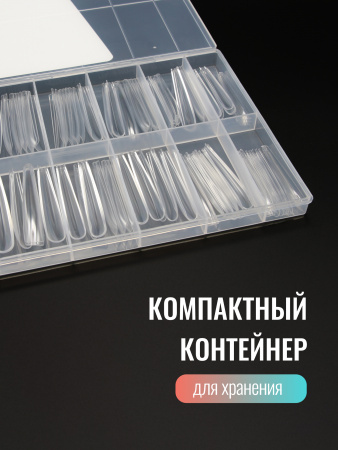Гелевые типсы, Global Fashion,  экстрадлинные 5xl, 12 размеров 120шт, 05, балерина