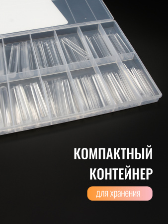 Гелевые типсы, Global Fashion,  экстрадлинные 5xl, 12 размеров 120шт, 03, квадрат