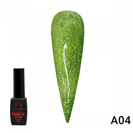 Гель лак Disco Gel Polish, Global Fashion, светоотражающий, 8 мл A04