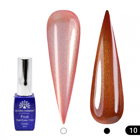 Гель лак кошачий глаз, Global Fashion, Fruit cat eyes 11D 8ml, 10, grapefruit