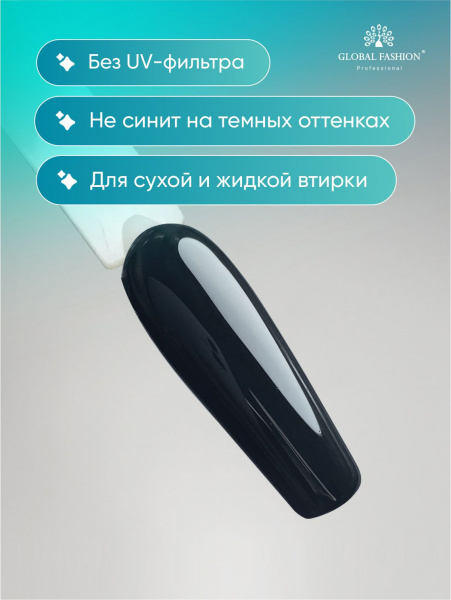 Универсальное верхнее покрытие без липкого слоя (топ/финиш) Global Fashion TOP-Алмазный, 12 мл
