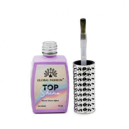 Топ для ногтей с эффектом втирки «TOP SHINE» без липкого слоя, 12 мл, 12
