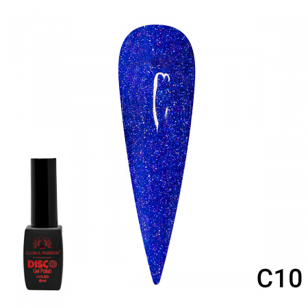 Гель лак Disco Gel Polish, Global Fashion, светоотражающий, 8 мл C10