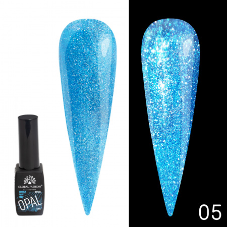 Каучуковая база Disco Opal светоотражающая Global Fashion 8 мл, 05