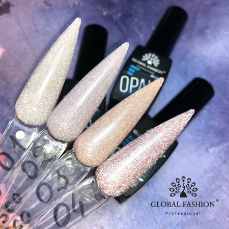 Каучуковая база Disco Opal светоотражающая Global Fashion 8 мл, 01