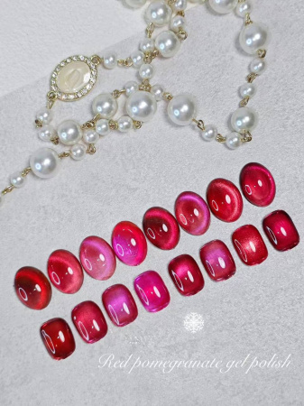 Гель лак кошачий глаз Red Pomegranate, 04